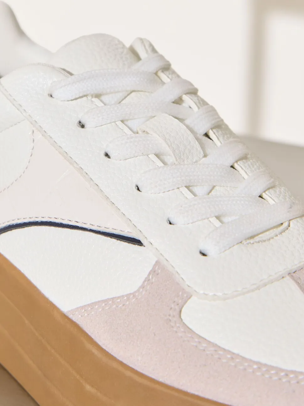 Friends Like These White Standard Fit Chunky Platform Gumsole Lace Up Casual Trainers