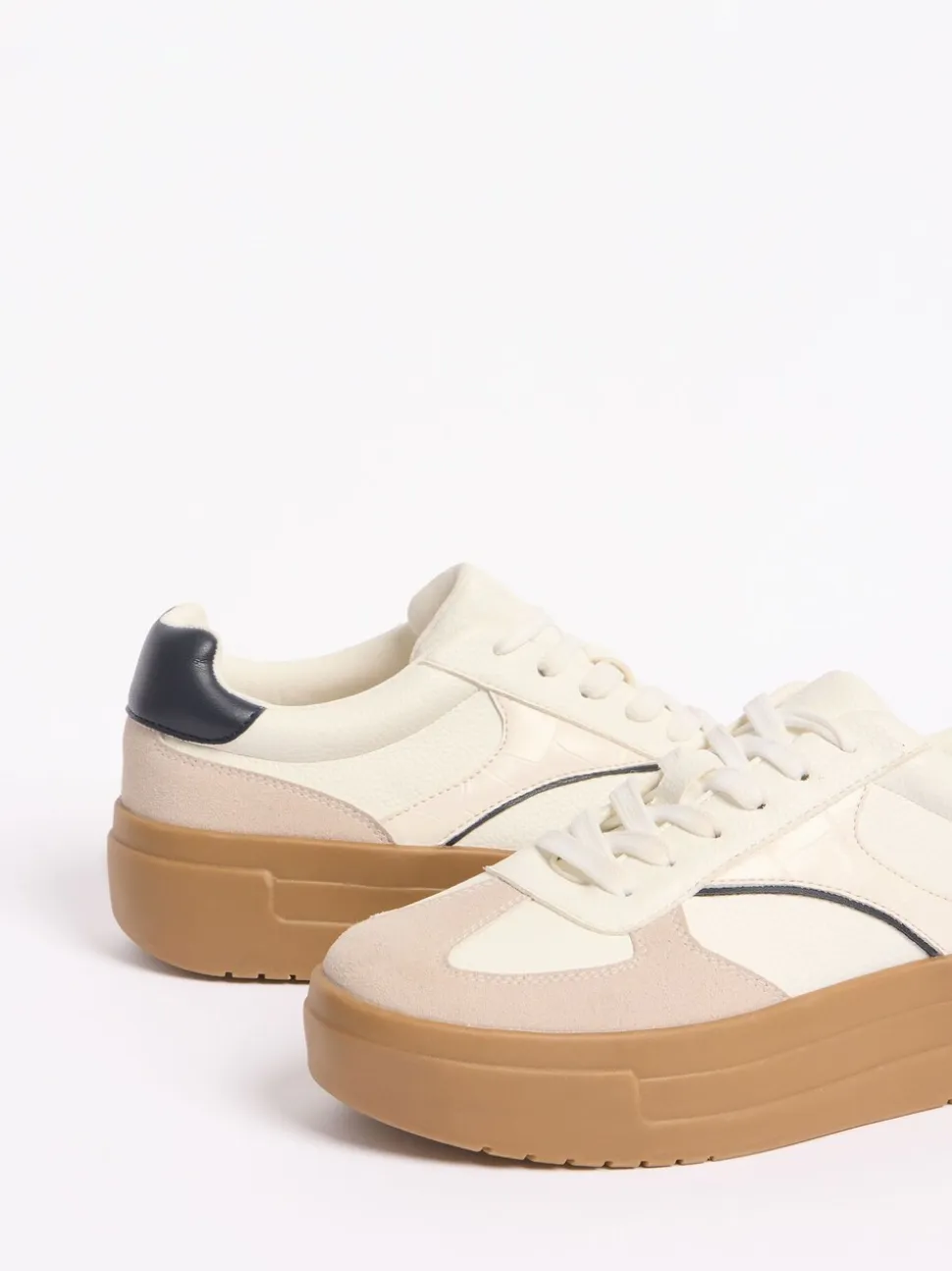 Friends Like These White Standard Fit Chunky Platform Gumsole Lace Up Casual Trainers