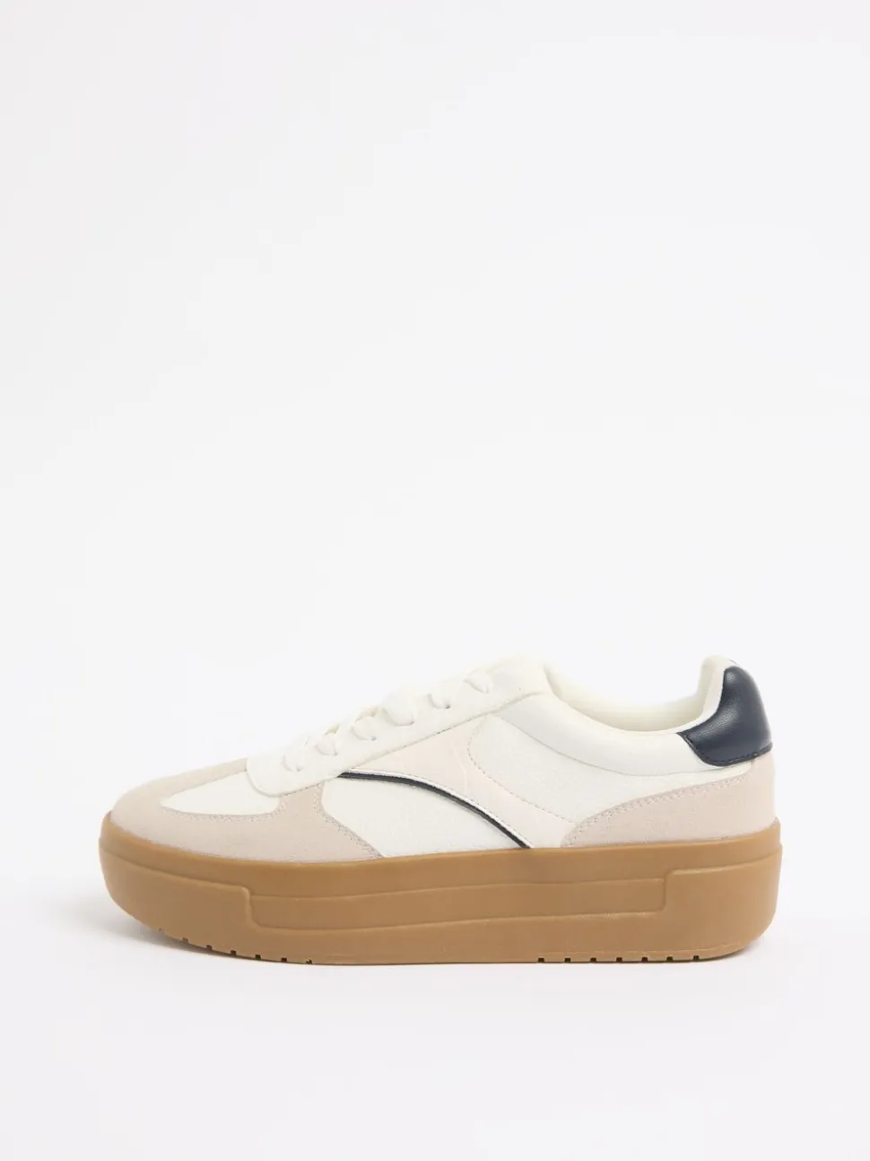 Friends Like These White Standard Fit Chunky Platform Gumsole Lace Up Casual Trainers