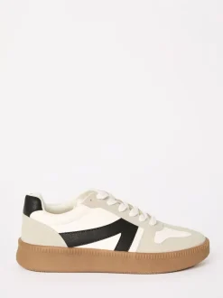 Friends Like These White Wide Fit Lace Up Retro Gumsole Sports Trainers