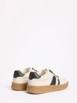 Friends Like These White/Black Standard Fit Lace Up Retro Gumsole Sports Trainers