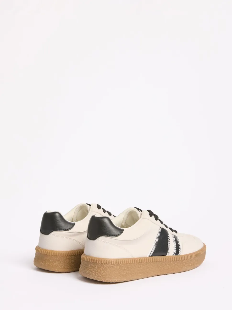 Friends Like These White/Black Standard Fit Lace Up Retro Gumsole Sports Trainers