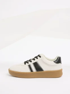 Friends Like These White/Black Standard Fit Lace Up Retro Gumsole Sports Trainers