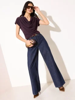 Friends Like These Wine Cowl Neck Top