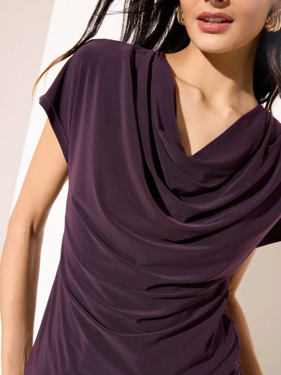 Friends Like These Wine Cowl Neck Top