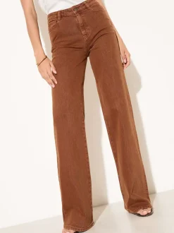 Friends Like These X Lucy Mecklenburgh Tobacco Brown Everyday Wide Leg Jeans