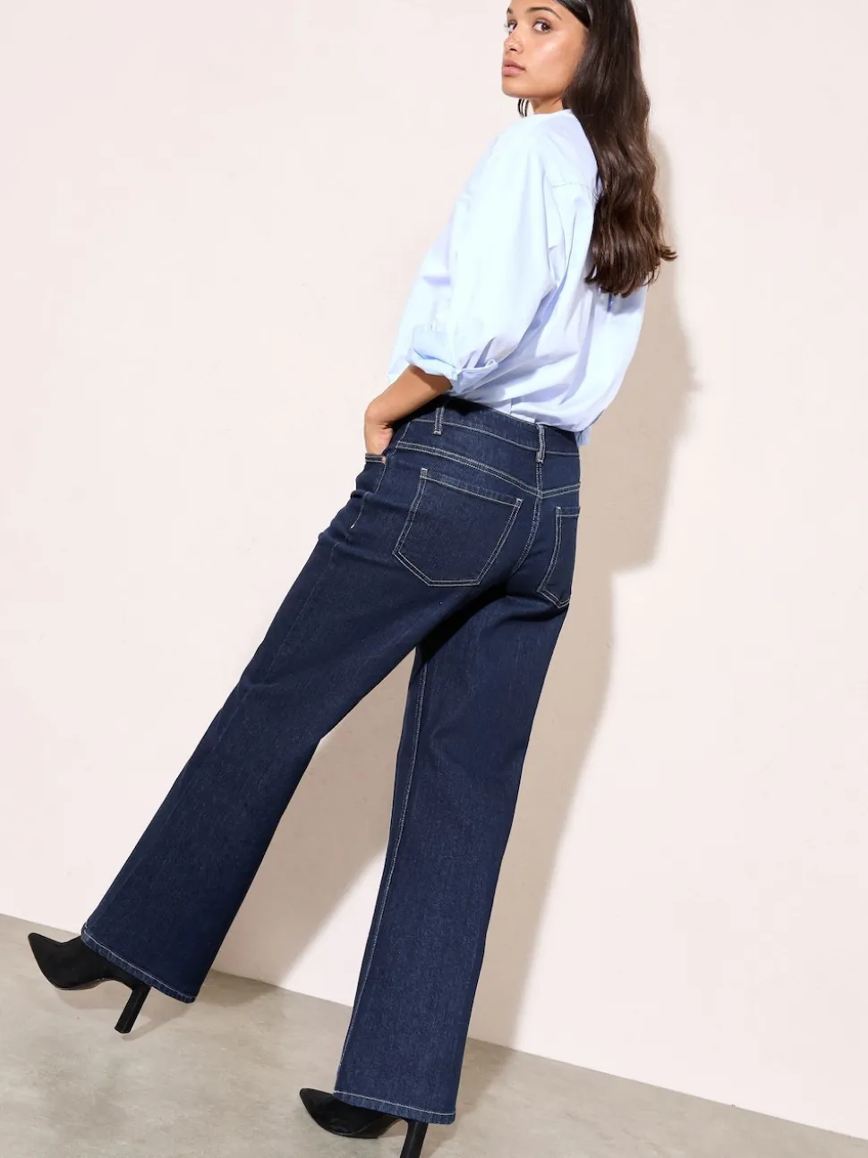 Friends Like These X Lucy Mecklenburgh Rinse Blue Everyday Wide Leg Jeans