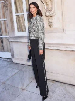 Friends Like These X Lucy Mecklenburgh Black/White Boucle Trophy Jacket
