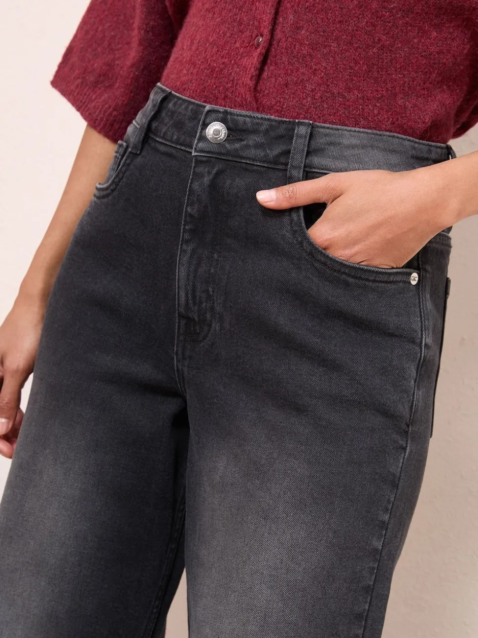 Friends Like These X Lucy Mecklenburgh Washed Black Everyday Wide Leg Jeans