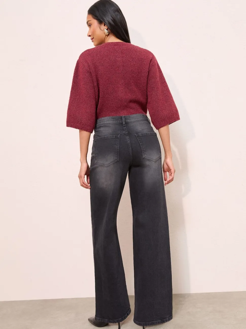 Friends Like These X Lucy Mecklenburgh Washed Black Everyday Wide Leg Jeans