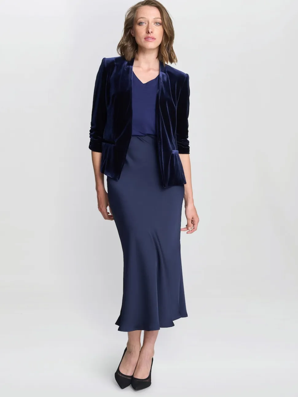 Gina Bacconi Blue Orly Velvet Jacket