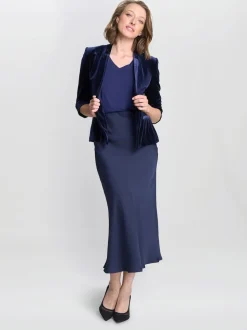 Gina Bacconi Blue Orly Velvet Jacket