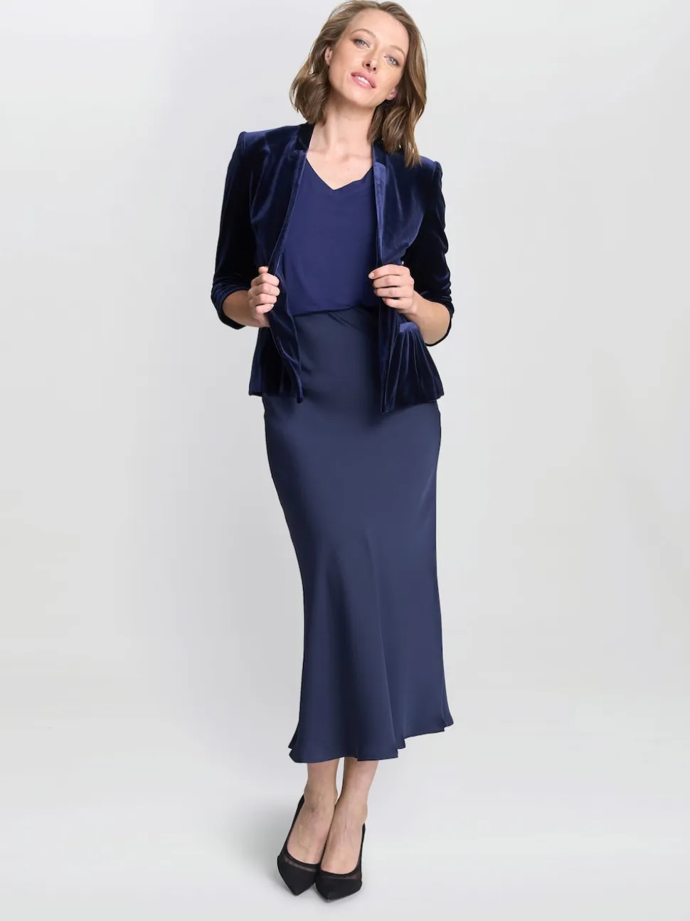 Gina Bacconi Blue Orly Velvet Jacket