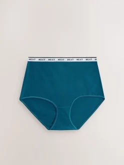 Gingham Print Full Brief Cotton Logo Knickers 7 Pack