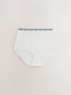 Gingham Print Full Brief Cotton Logo Knickers 7 Pack