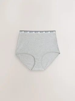 Gingham Print Full Brief Cotton Logo Knickers 7 Pack