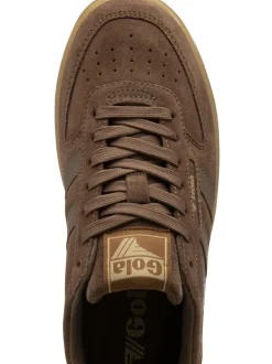 Gola Dark Brown Suede Womens Hawk Trainers