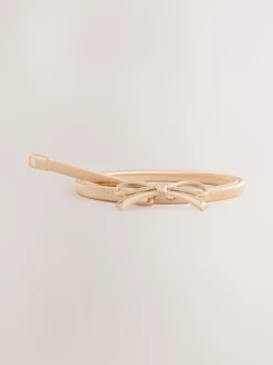 Gold Bow Skinny Stretch Belt