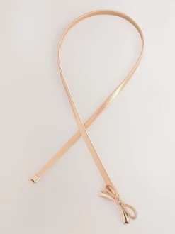 Gold Bow Skinny Stretch Belt