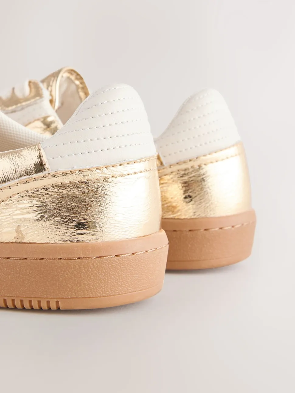 Gold Lace-Up Trainers
