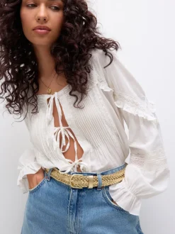 Gold Tone Hand Plaited Leather Belt
