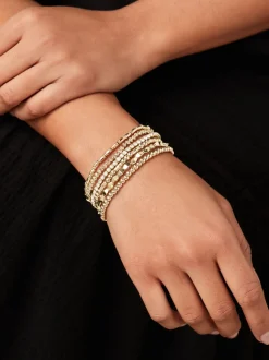 Gold Tone Sparkle Stretch Bracelets Pack
