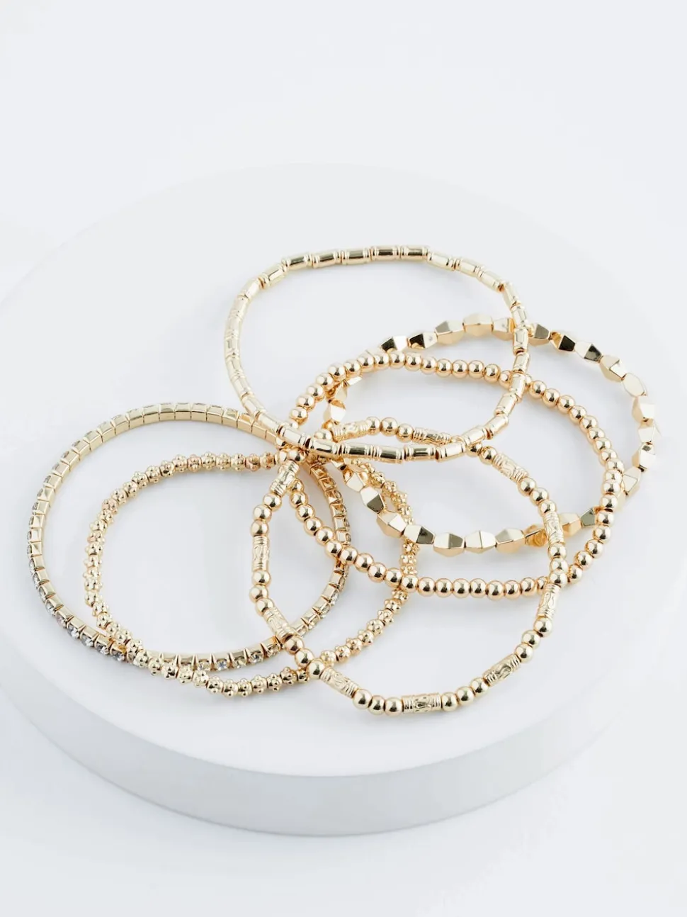 Gold Tone Sparkle Stretch Bracelets Pack