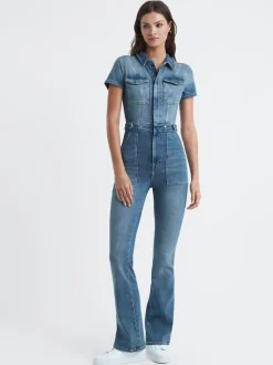 Good American Denim Bootcut Jumpsuit