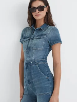 Good American Denim Bootcut Jumpsuit