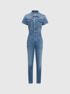 Good American Denim Skinny Jumpsuit