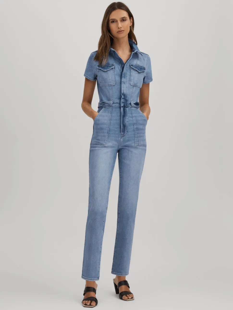 Good American Denim Skinny Jumpsuit