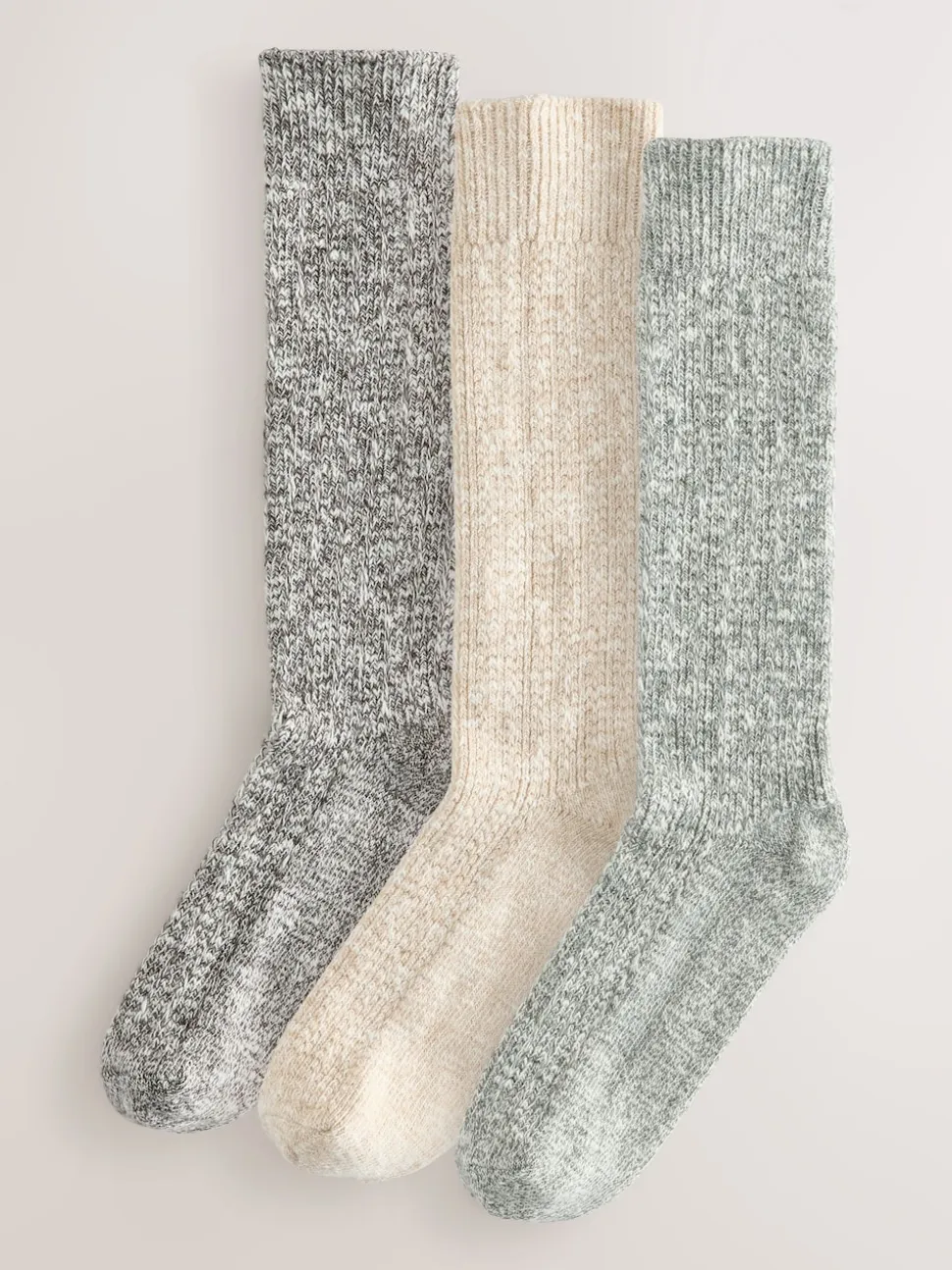 Green Cotton Slub Slouchy Ankle Socks 3 Pack