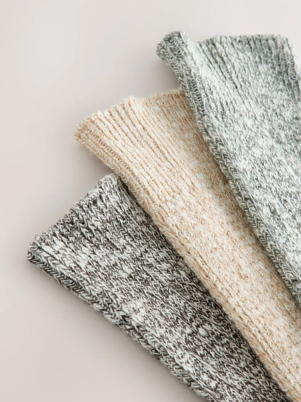 Green Cotton Slub Slouchy Ankle Socks 3 Pack