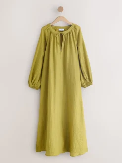 Green Long Sleeve Maxi Kaftan