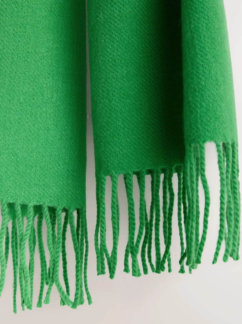 Green Midweight Wool Blend Scarf