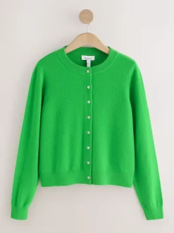 Green N.Premium 100% Cashmere Long Sleeve Cardigan