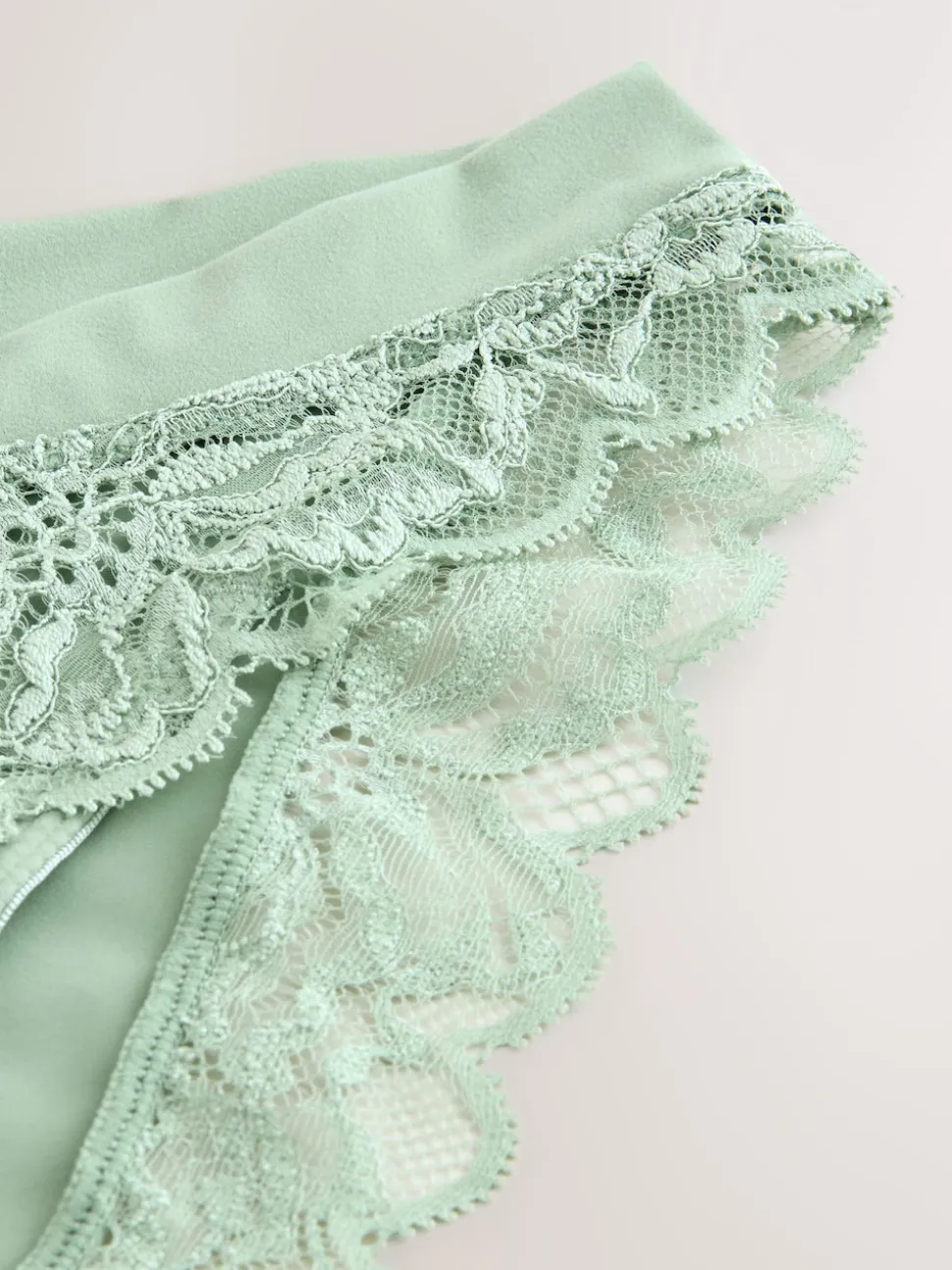 Green Ultimate Comfort Lace Back High Leg Knickers