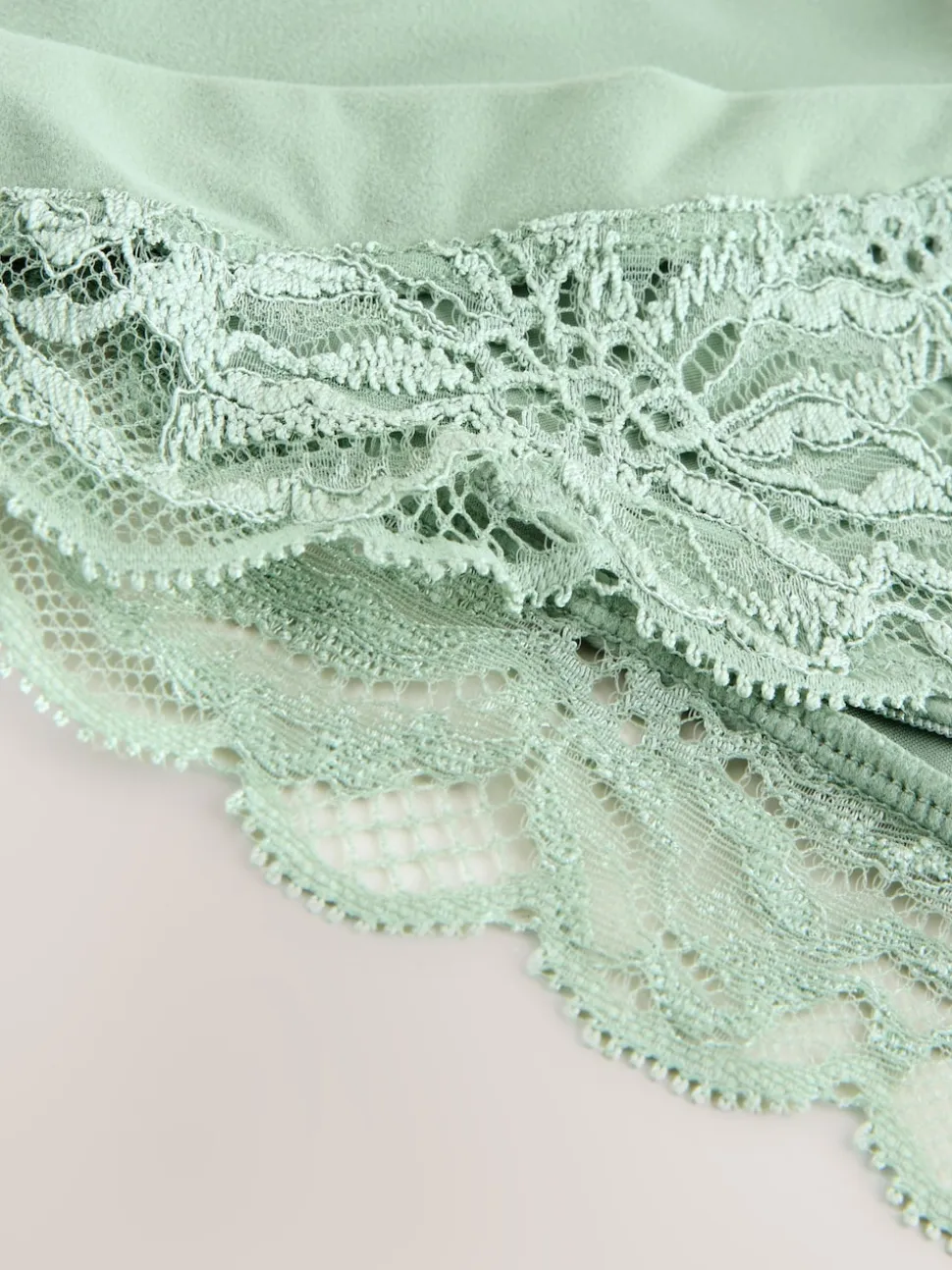Green Ultimate Comfort Lace Back High Leg Knickers