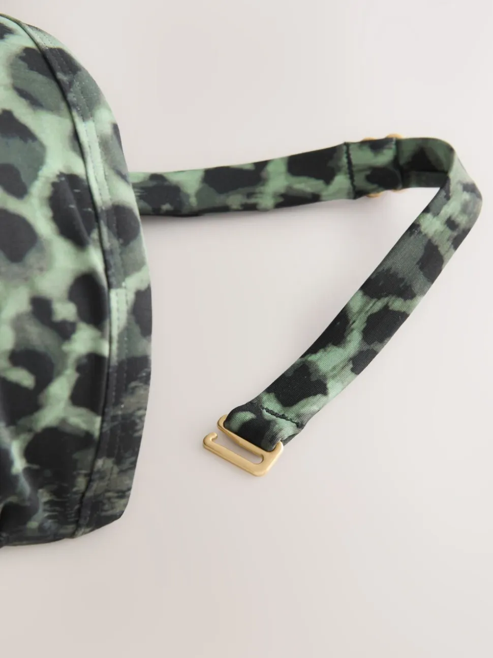 Green/Black Leopard Print F-K Ultimate Support Tummy Control Wired Bandeau Swimsuit