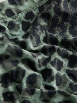 Green/Black Leopard Print Shorts Bikini Bottoms