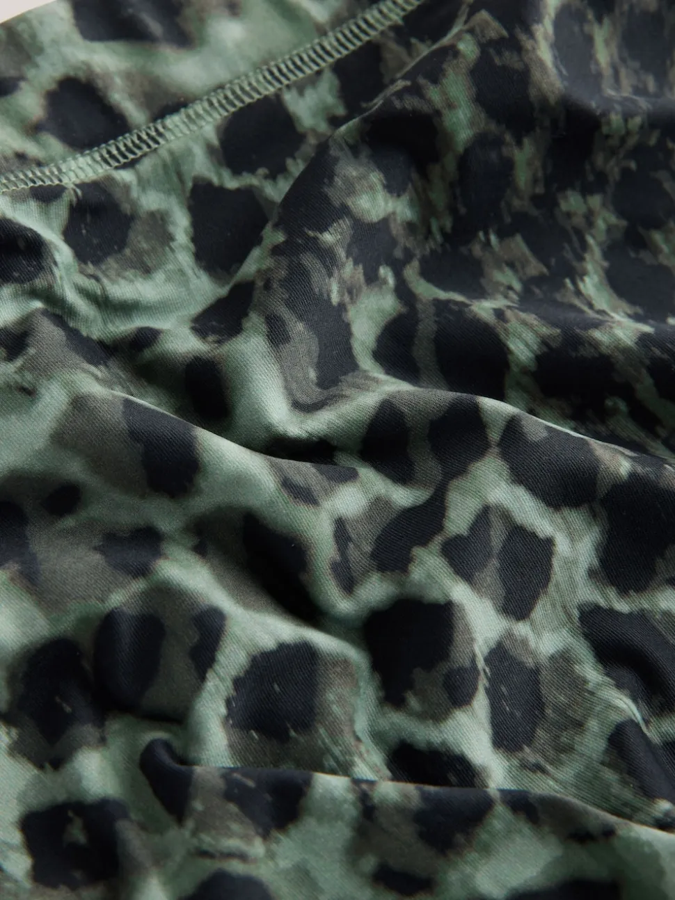 Green/Black Leopard Print Shorts Bikini Bottoms