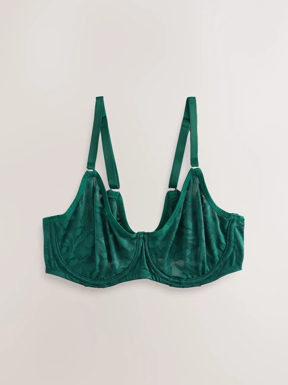 Green/Ecru DD-G Lace Non Pad Full Cup Bras 2 Pack