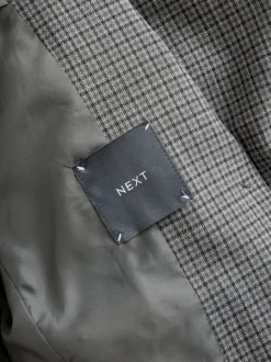 Green/Grey Check Sculpted Tailored Single Breasted Blazer