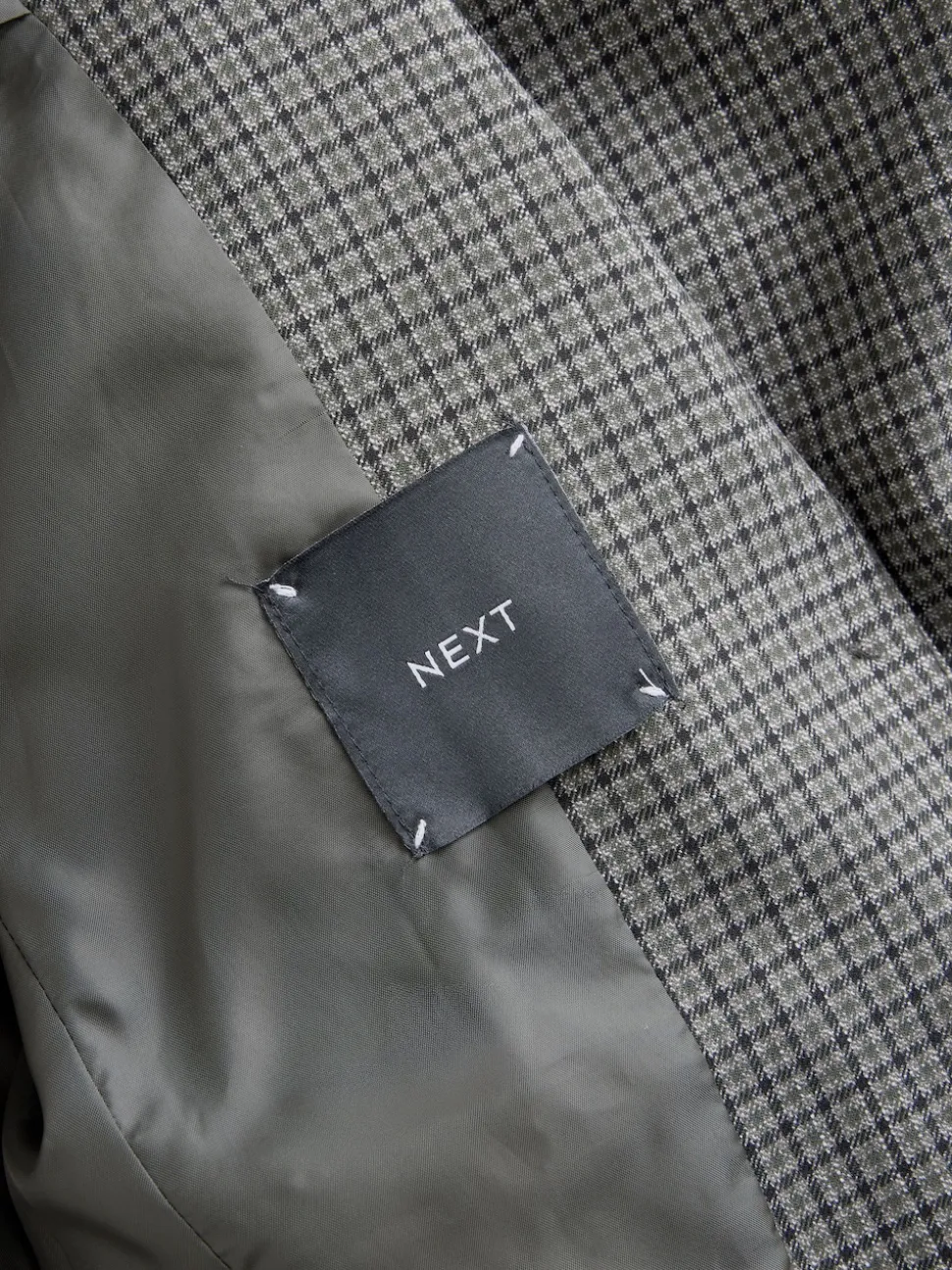 Green/Grey Check Sculpted Tailored Single Breasted Blazer