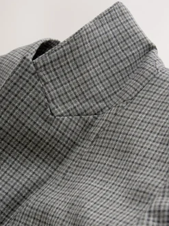 Green/Grey Check Sculpted Tailored Single Breasted Blazer