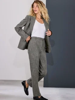 Green/Grey Check Slim Trousers