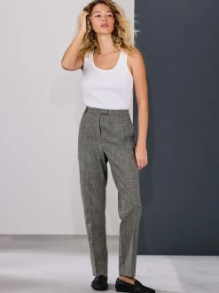 Green/Grey Check Slim Trousers