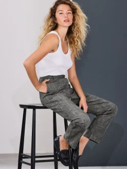 Green/Grey Check Slim Trousers