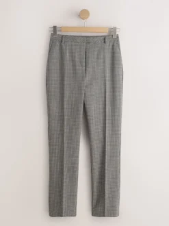 Green/Grey Check Slim Trousers