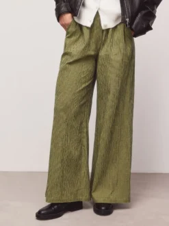 Green/Navy Blue Gingham Wide Leg Trousers